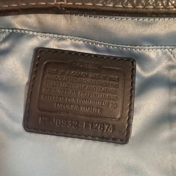 Coach 12874 Gray/Black Signature Logo Zoe Canvas and Leather Hobo shoulder bag - Picture 9 of 10